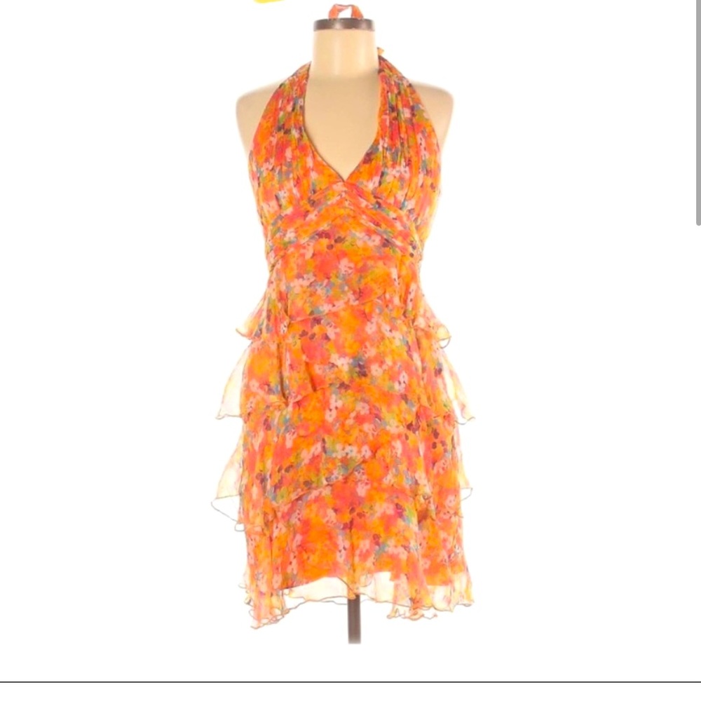 Laundry by Shelli Segal Floral halter mini dress
